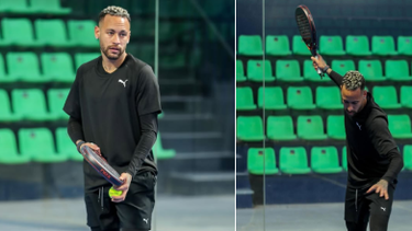neymar se mostro jugando al padel con la pala que le regalo agustin tapia