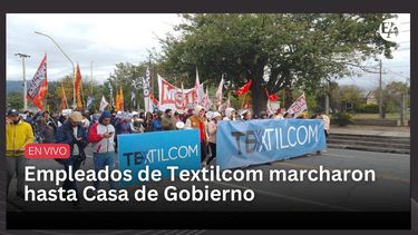 Empleados de Textilcom marcharon hasta Casa de Gobierno