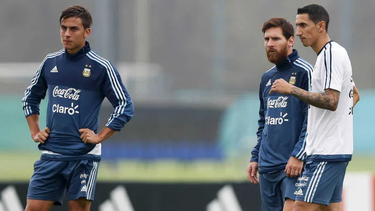 Lionel Messi, junto a Di María y Dybala.&nbsp;
