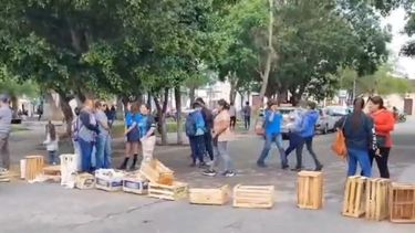 corte de ruta de alumnos de la escuela municipal de valle viejo