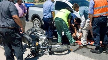 Motociclista herido