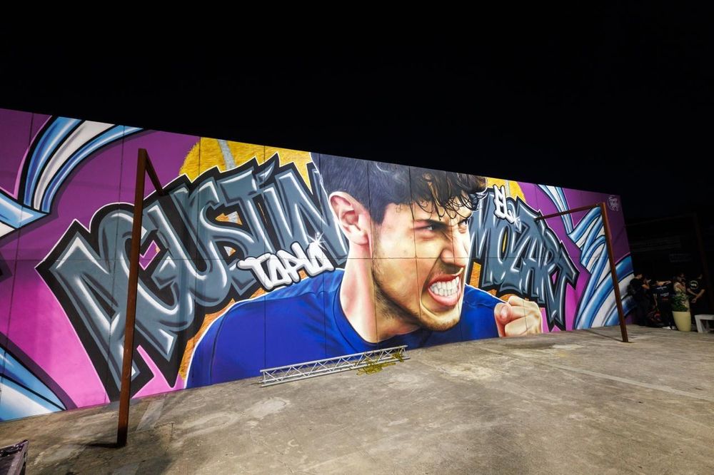 Obra. El mural está en uno de los accesos al microcentro capitalino.&nbsp;