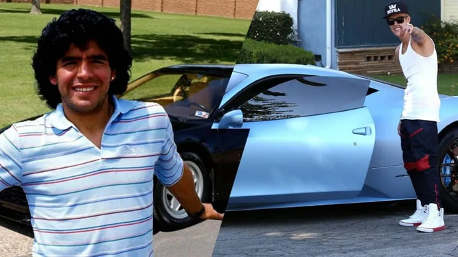 Maradona, uno solo: Ferrari vetó a Justin Bieber por pintar su auto