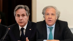 Antony Blinken y Luis Almagro. Fuerte cuestionamiento en la Cumbre de las Américas.