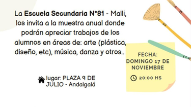 muestra anual de arte, musica y danza en la escuela secundaria n° 81