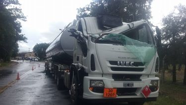 Un árbol cayó sobre un camión en la ruta 33