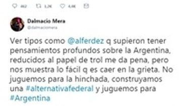 Por criticar a Urtubey, Mera cruzó a Alberto Fernández