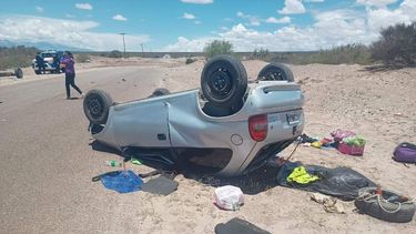 Accidente de tránsito. Volcó un automóvil en Palo Blanco