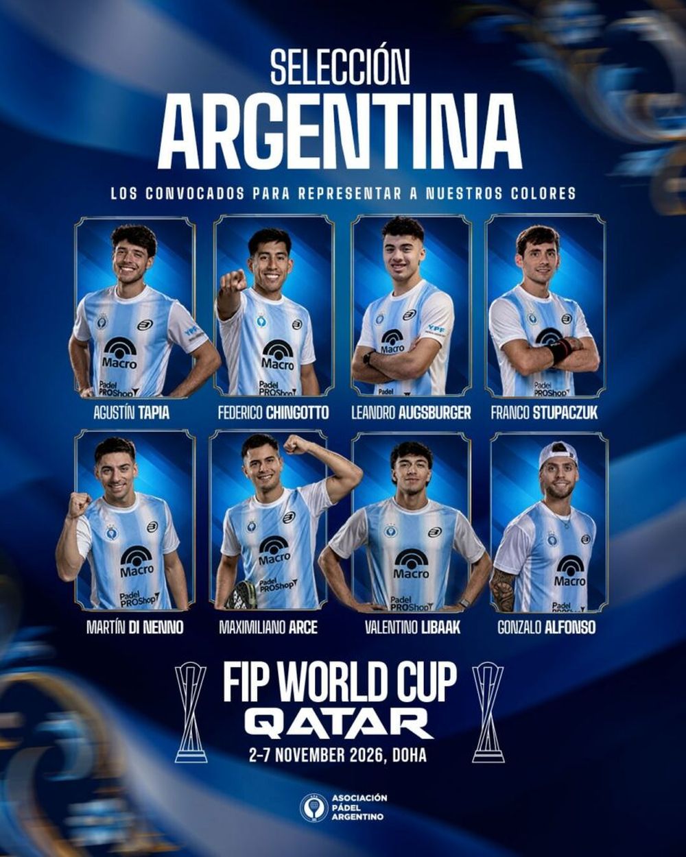 Seleccionado. Agustín Tapia encabeza el equipo que representará a la argentina en el mundial.