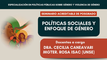 se abren las inscripciones para el seminario de posgrado politicas sociales y enfoque de genero