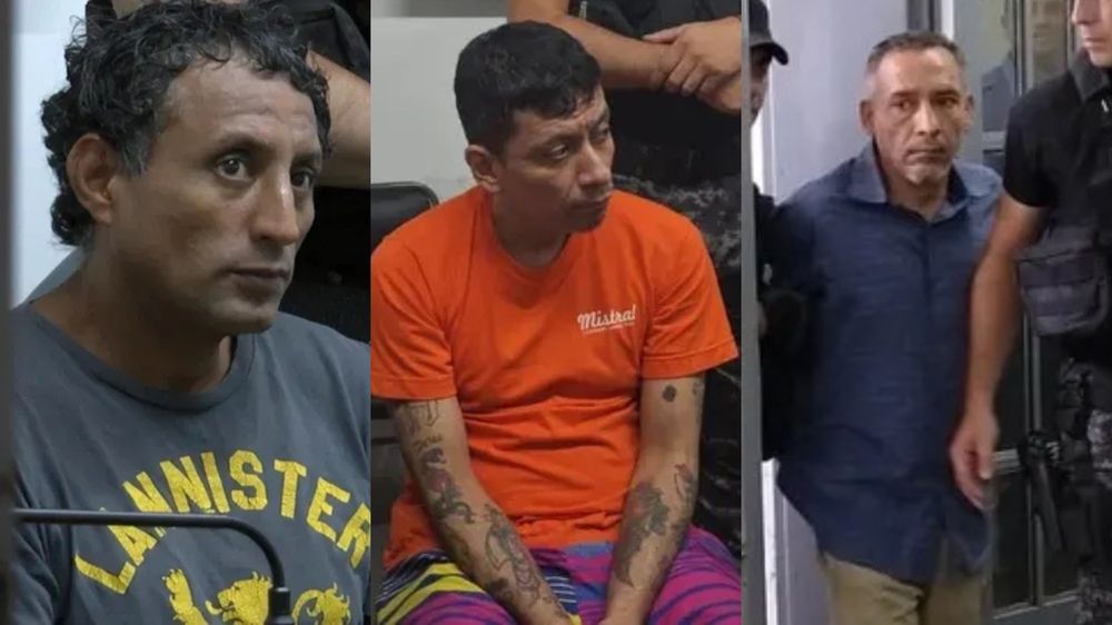 Toledo (izquierda), Diegolín Bazán (centro) y Quinteros (derecha), tres de los imputados que tiene la causa.