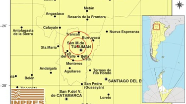 Un temblor de 3,5 grados sacudió a Tucumán