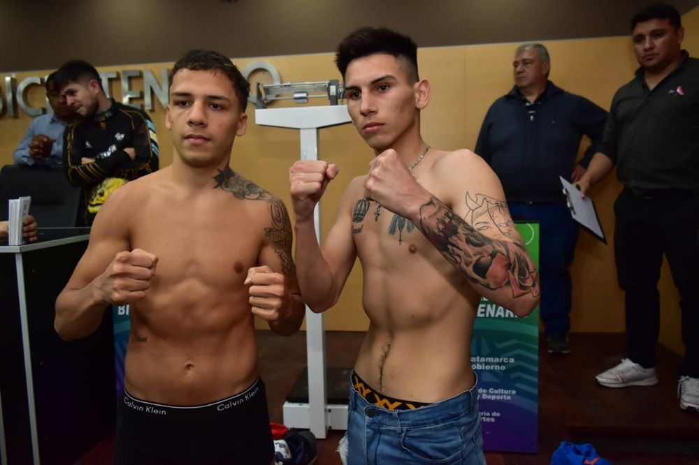 Batazar Noria, a la derecha, y su rival tras el pesaje.