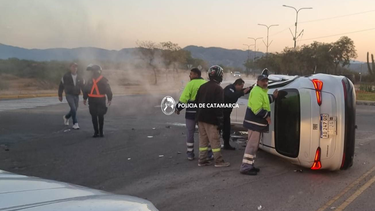 Accidente. En la rotonda de avenida Recalde.
