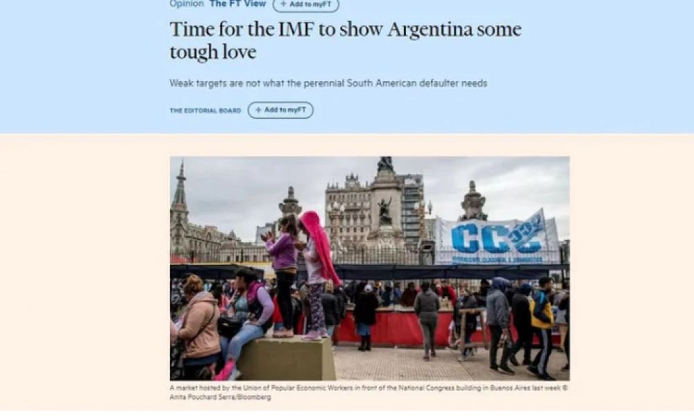 La nota publicada en el Financial Times.&nbsp;