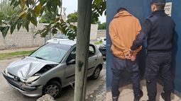Robó un auto, huyó y terminó chocando contra un árbol Robó un auto, huyó y terminó chocando contra un árbol