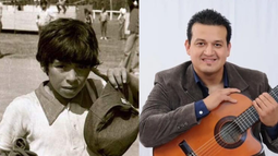 Maradona de niño y Emilio Morales