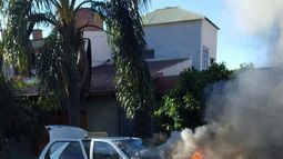 Un taxi se incendió en la ciudad