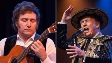 Paco de Lucía. Milei viralizó un video en el que acompaña con la guitarra al mariachi Donald Trump.
