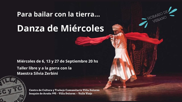 Vuelve el taller Danza de miércoles en Villa Dolores