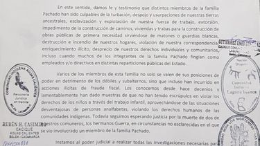 Comunidades diaguitas denuncian a la familia Pachado