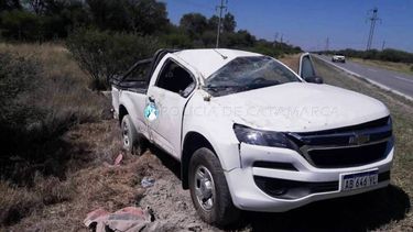 Volcó una camioneta en la ruta 157