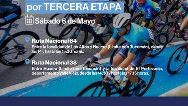 Se programaron cortes de circulación vehicular en los departamentos Los Altos, Paclín y Valle Viejo.
