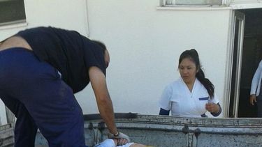 Motociclista accidentada