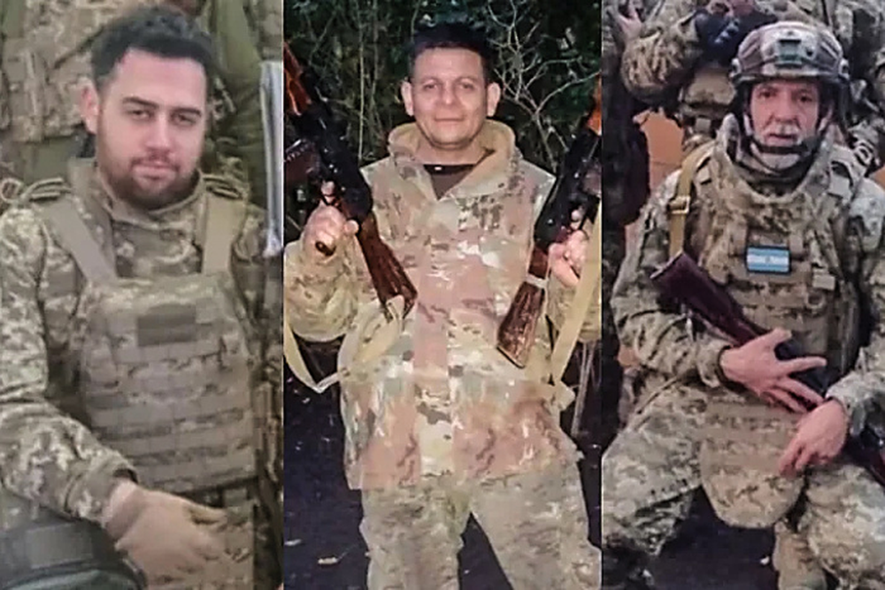 Los tres soldados argentinos que murieron en combate José Adrián “Rogy” Gallardo (53 años), Ariel “Merlo” Achor (25) y Mariano “Sisu” Franco (47)