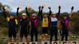 Podio de la categoría. Élite y Sub 23.