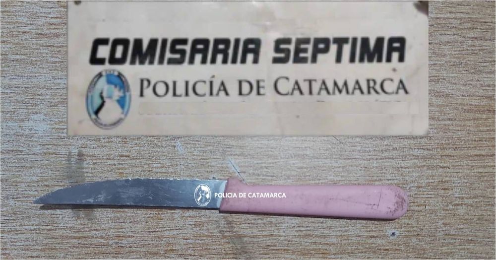 Secuestrada. El arma blanca con el que se habría producido el ataque.