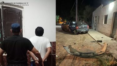 arrestado por presunta ebriedad: choco contra un poste y un auto estacionado en fiambala