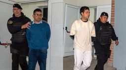 Héctor Alfredo Frías (izquierda)&nbsp; y su sobrino Rodrigo Antonio Frías (derecha), a la salida del juicio por jurados.