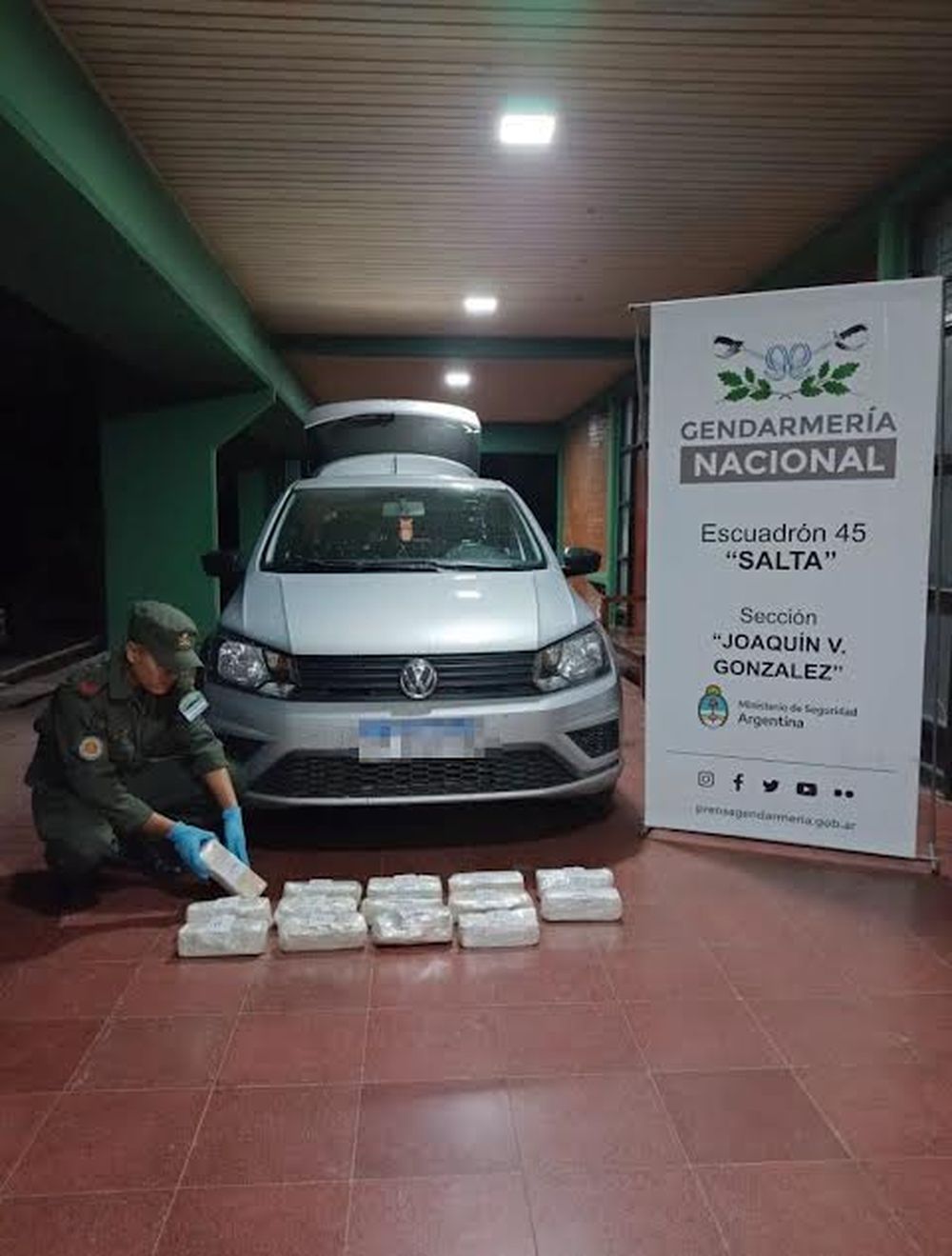 Gendarmería Nacional secuestró15 kilos de cocaína