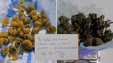 intento pasarle a su hijo preso pastas con marihuana: te dejo los fideos locos que a vos te gustan
